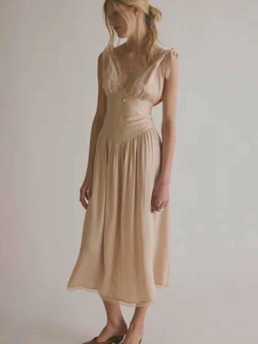 FP One 'Phoenix' Midi Dress in Peach (NWT)